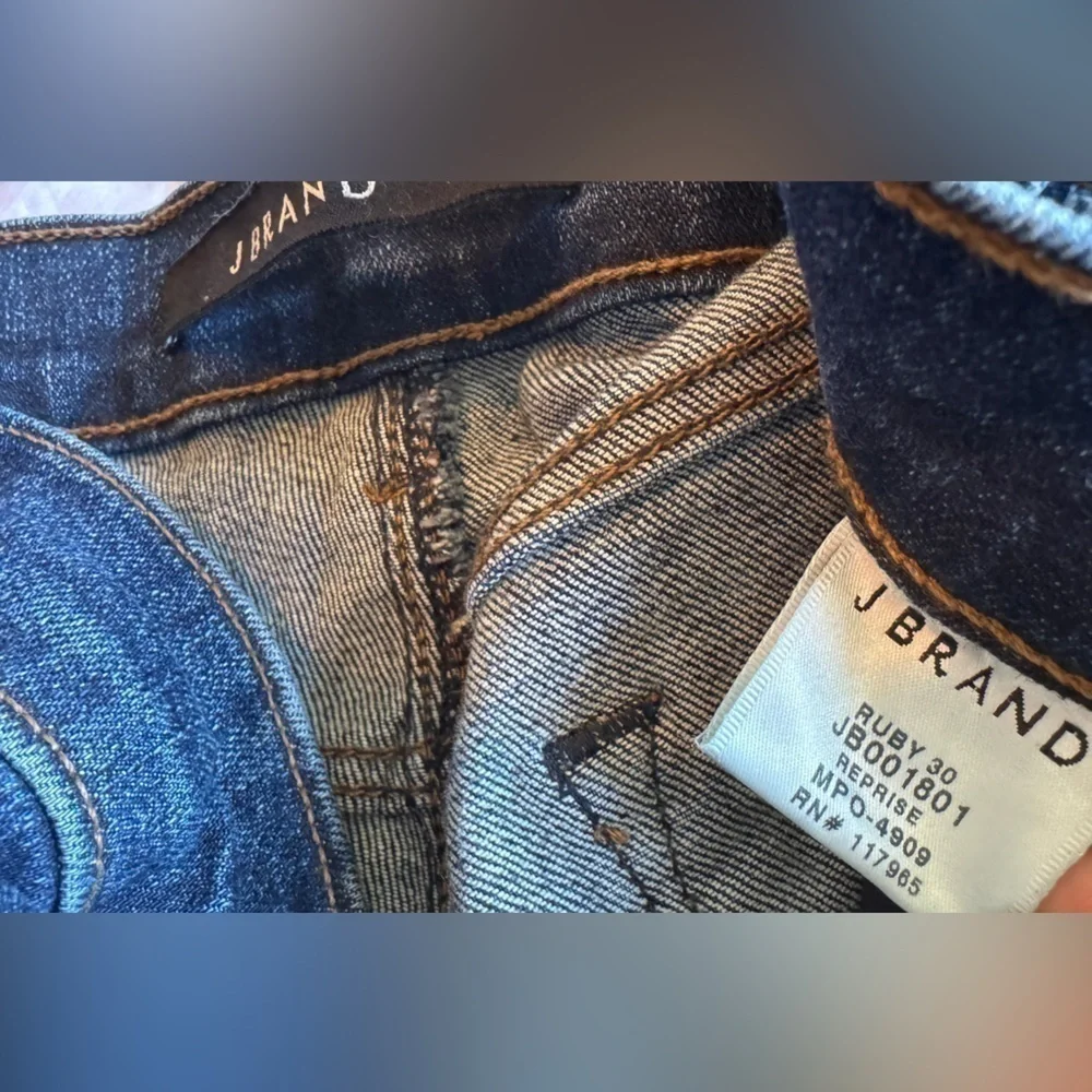 J Brand Ruby High Rise Straight Jeans Size 28 Blue Stretch Ankle